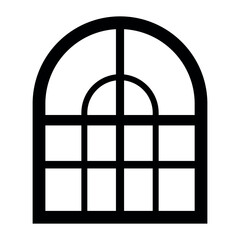 Poster - Window black vector icon on white background