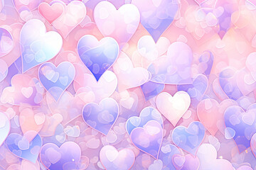 Wall Mural - Purple background with hearts