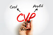 © dizain - CVP Cost Volume Profit - managerial economics, form of cost accounting, acronym text concept background