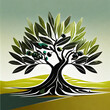 tree olive silhouette logo