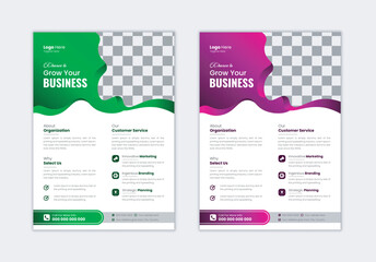 Wall Mural - Business Flyer template layout design.
Corporate creative colorful business flyer
poster flyer pamphlet brochure cover design layout space for photo background, vector template design A4 size.