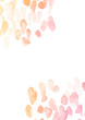 オレンジやピンクのグラデーションのドットが散らばった水彩テクスチャの背景イラスト