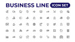 © artnazu - Business line icons set.Money, investment, teamwork, meeting, partnership, meeting, work success.Outline icon .