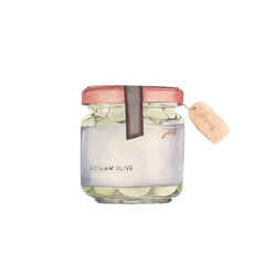 Wall Mural - A jar of green olives