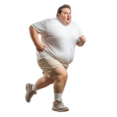 Fat man running