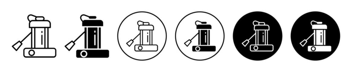 Poster - Sump Pump simple flat icon vector set. submersible waste water sump pump symbol line art