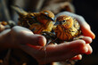 Kleine Vögel auf der Hand
