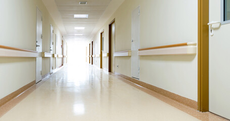 Poster - Interior of hospital research lab hallway