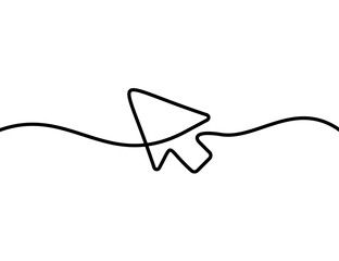 Poster - a single-line drawing of a cursor. continuous line cursor icon. one line icon.