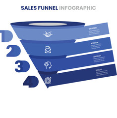 Wall Mural - Sales funnel diagram with 4 elements, business infographic design template, vector eps10 illustration