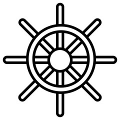 Wall Mural - Ship Wheel Icon of Pirate iconset.