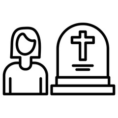 Sticker - Widow Icon of Funeral iconset.