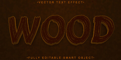 Poster - Wood Vector Fully Editable Smart Object Text Effect