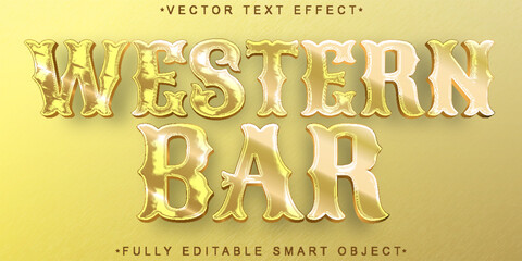 Poster - Western Bar Vector Fully Editable Smart Object Text Effect