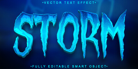 Poster - Blue Storm Vector Fully Editable Smart Object Text Effect
