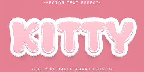 Poster - Soft Pink Kitty Vector Fully Editable Smart Object Text Effect