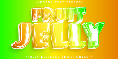 Poster - Colorful Cartoon Shiny Fruit Juice Vector Fully Editable Smart Object Text Effect