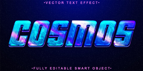 Poster - Space Cosmos Vector Fully Editable Smart Object Text Effect