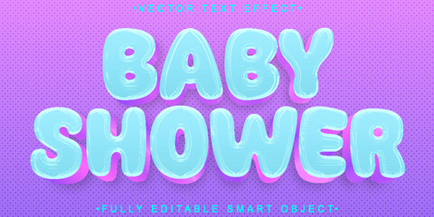 Poster - Cute Baby Shower Vector Fully Editable Smart Object Text Effect