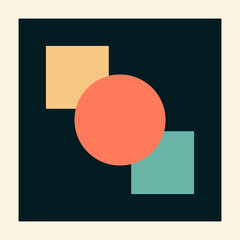 Aufkleber - Abstract Minimalist Graphic Poster Design Element Template Simple Poster Minimalist Graphic Shape Contemporary Abstract Decoration Pattern Geometric Symbol Background Element Icon Simple Decor Pattern