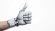 © kusum - Thumbs up robot hand isolated on white background