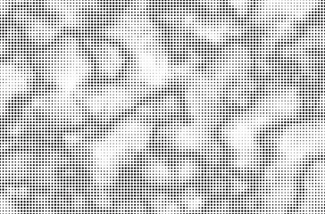 Fototapete - Black and white halftone triangles pattern. Abstract geometric gradient background. Vector illustration.