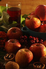 Wall Mural - Apples and berries with autumn mood