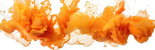 Yellow And Orange Ink Swirling In Water With Transparent Background PNG