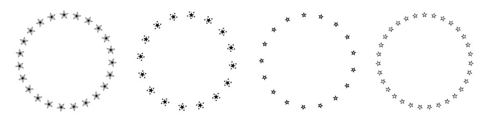 Poster - round star frame set. vector 