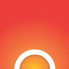 Wall Mural - Abstract glowing circle lines on Orange background. Geometric stripe Circle art design. Modern shiny Orange lines. Futuristic technology concept. Suit for poster, cover, banner, brochure, website

