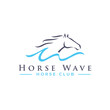 Elegant Letter W Monogram Horse Logo with Wave