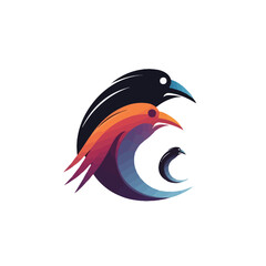 Wall Mural - Crow Bird Logo Template vector icon illustration design