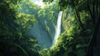 illustration of a hidden waterfall in the lush jungles