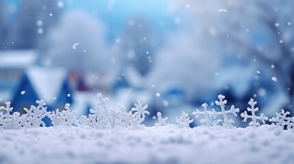 Wall Mural - christmas background with snowflakes HD 8K wallpaper Stock Photographic Image 