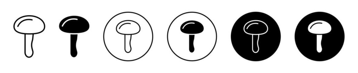 Poster - Mushroom top icon simple art. fungi toadstool shiitake mushroom symbol vector line art logo