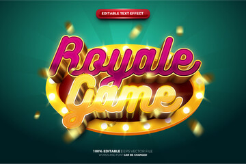 Poster - Royale Game badge 3D Editable text Effect Style