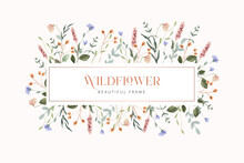 Beautiful Wildflower Watercolor Frame