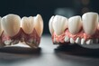 A comparison of healthy teeth and teeth with gum disease. Generative AI