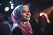 Generative AI technology conceptual picture Young confident arabian asian muslim woman in abaya hijab