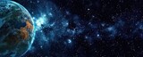 Fototapeta Fototapety kosmos - Celestial mesmerizing journey through nebulae and galaxies of infinite cosmos. Exploring wonders of universe from nebulae to distant star fields