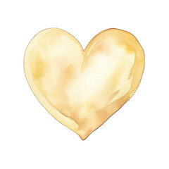 Wall Mural - Watercolor beige painted heart, isolated on transparent background