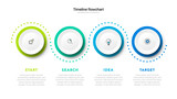 Fototapeta  - Timeline infographic design with  options or steps. Infographics for business concept. Can be used for presentations workflow layout, banner, process