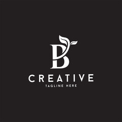 Natural wellness logo letter B