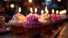 Birthday Cupcake With Candles