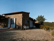 beautiful terrace/outdoors of a small winery in tuscany, italy. Play of shadows and sun with a nice view