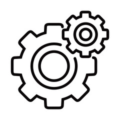 Gear cogwheel icon in trendy flat design. repair sign and symbol.