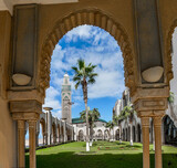 Fototapeta  - 02_Fragments of the complex of  the Majestic Hassan II Mosque in Casablanca, Morocco.