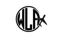 WLA Three Initial Letter Circle Tour & Travel Agency Logo Design Vector Template. Hajj Umrah Agency, Abstract, Wordmark, Business, Monogram, Minimalist, Brand, Company, Flat, Tourism Agency, Tourist