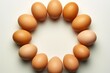 Egg Circle Brown chicken eggs arranged in a sharp circle formation