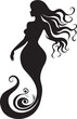 © BABBAN - Majestic Marine Muse Black Mermaid Logo Icon Oceanic Opus Mermaid Vector Symbol Design